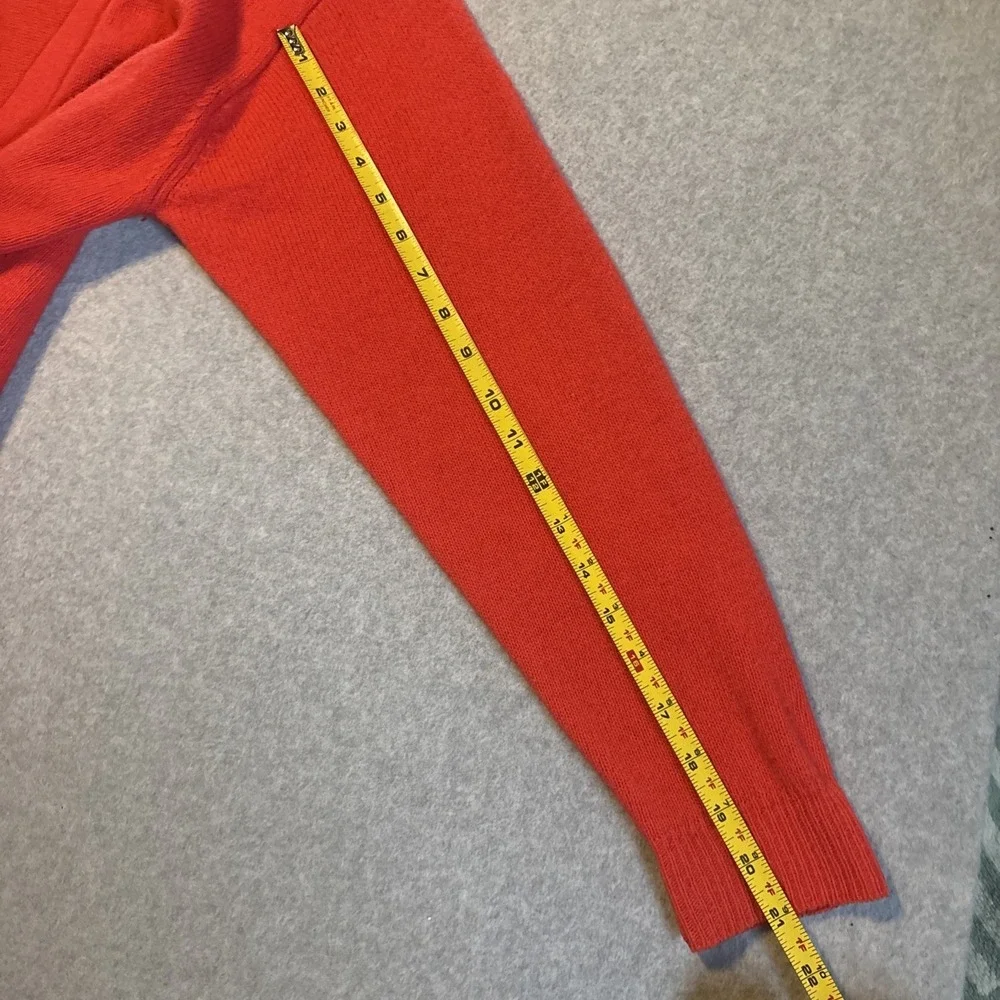 Casual Corner 100% Lambs Wool Red Cardigan Sweater Men's L Button Up‎ W/ Pockets